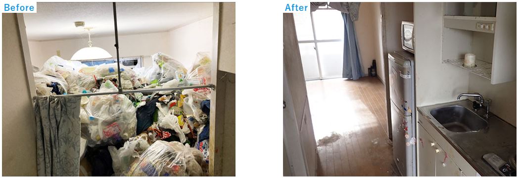 ゴミ屋敷掃除のビフォーアフター
