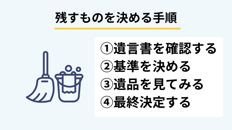 ２．遺品整理で残すものを決める手順