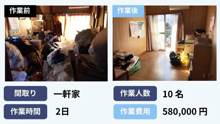 施工事例２．物が多い一軒家