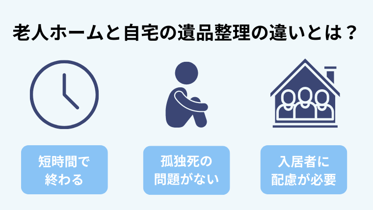 ３．老人ホームと自宅の遺品整理の違い