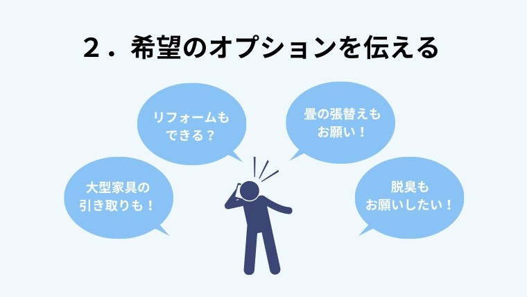 希望のオプションを伝える