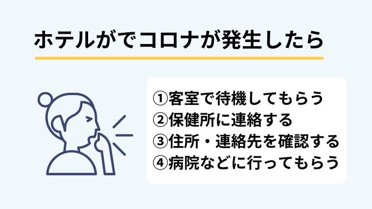 ホテルでコロナ患者が出た場合の対処法
