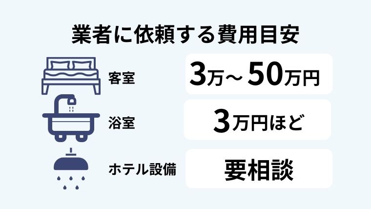 ホテルの清掃を特殊清掃に依頼するとかかる費用目安